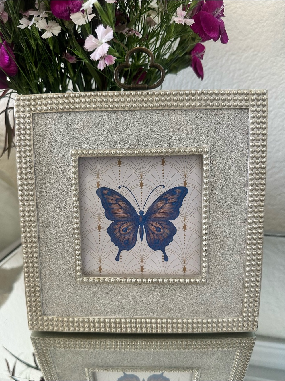 Nicole Miller Silver-Tone Beaded Picture Frame